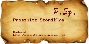 Prosznitz Szonóra névjegykártya